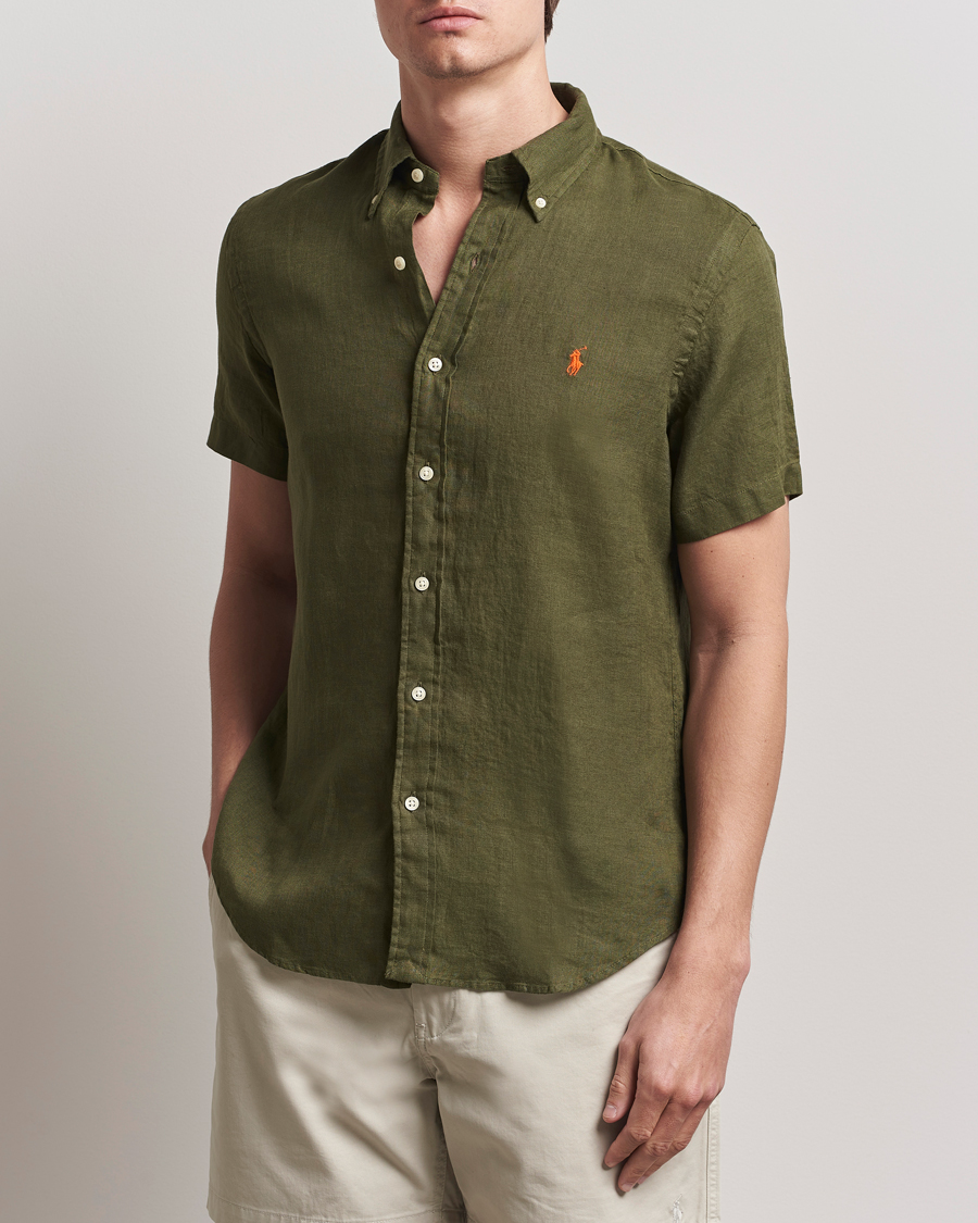 Homme | Chemises | Polo Ralph Lauren | Short Sleeve Linen Shirt New Olive