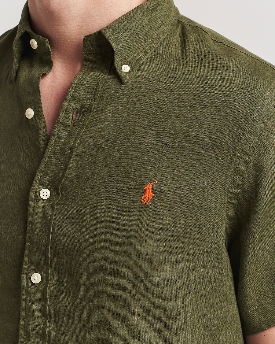 Homme | Chemises | Polo Ralph Lauren | Short Sleeve Linen Shirt New Olive