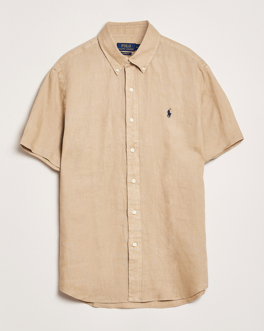 Homme | Chemises | Polo Ralph Lauren | Short Sleeve Linen Shirt Coastal Beige