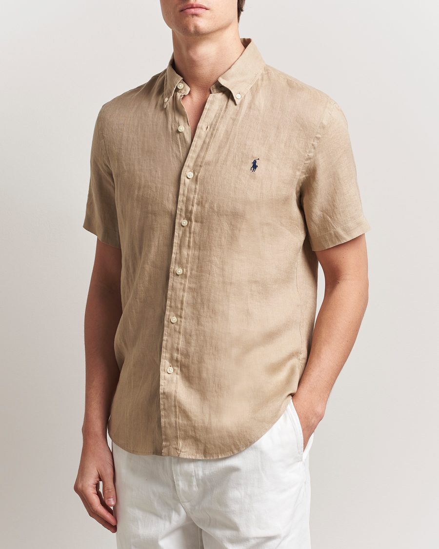 Homme | Chemises | Polo Ralph Lauren | Short Sleeve Linen Shirt Coastal Beige