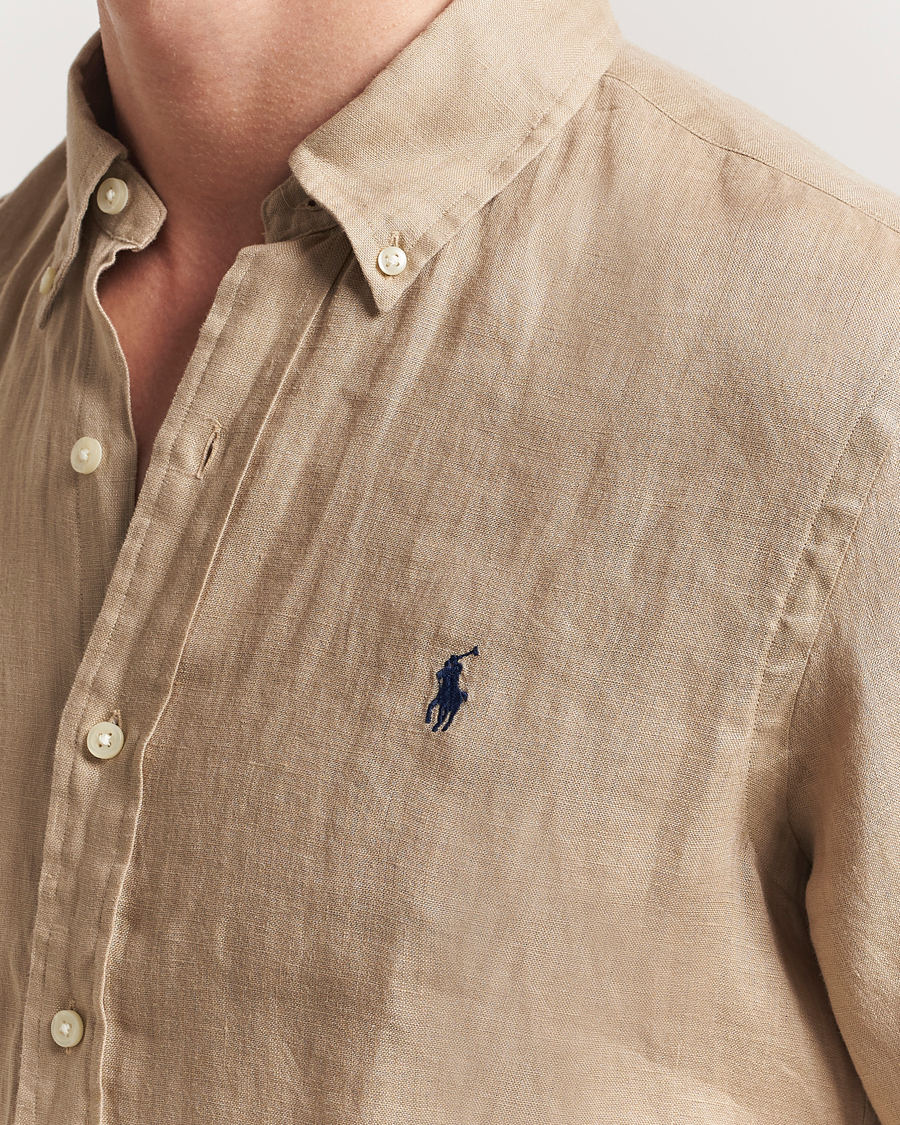 Homme | Chemises | Polo Ralph Lauren | Short Sleeve Linen Shirt Coastal Beige