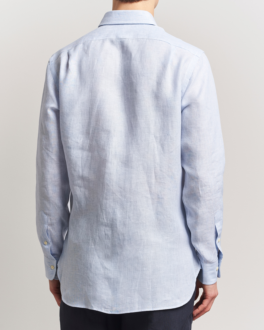 Homme | Chemises | Polo Ralph Lauren | Custom Fit Dressed Striped Linen Shirt Cabana Blue