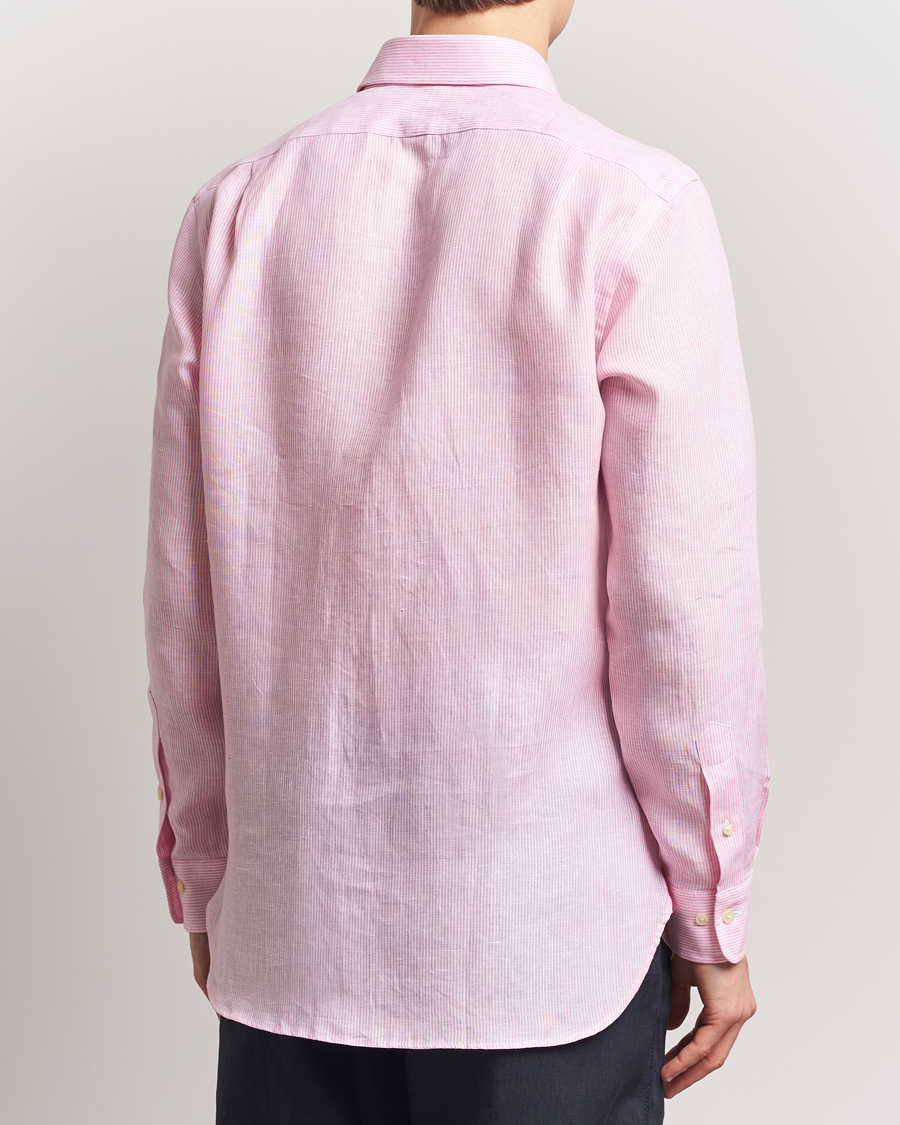 Homme | Chemises | Polo Ralph Lauren | Custom Fit Dressed Striped Linen Shirt Pink/White