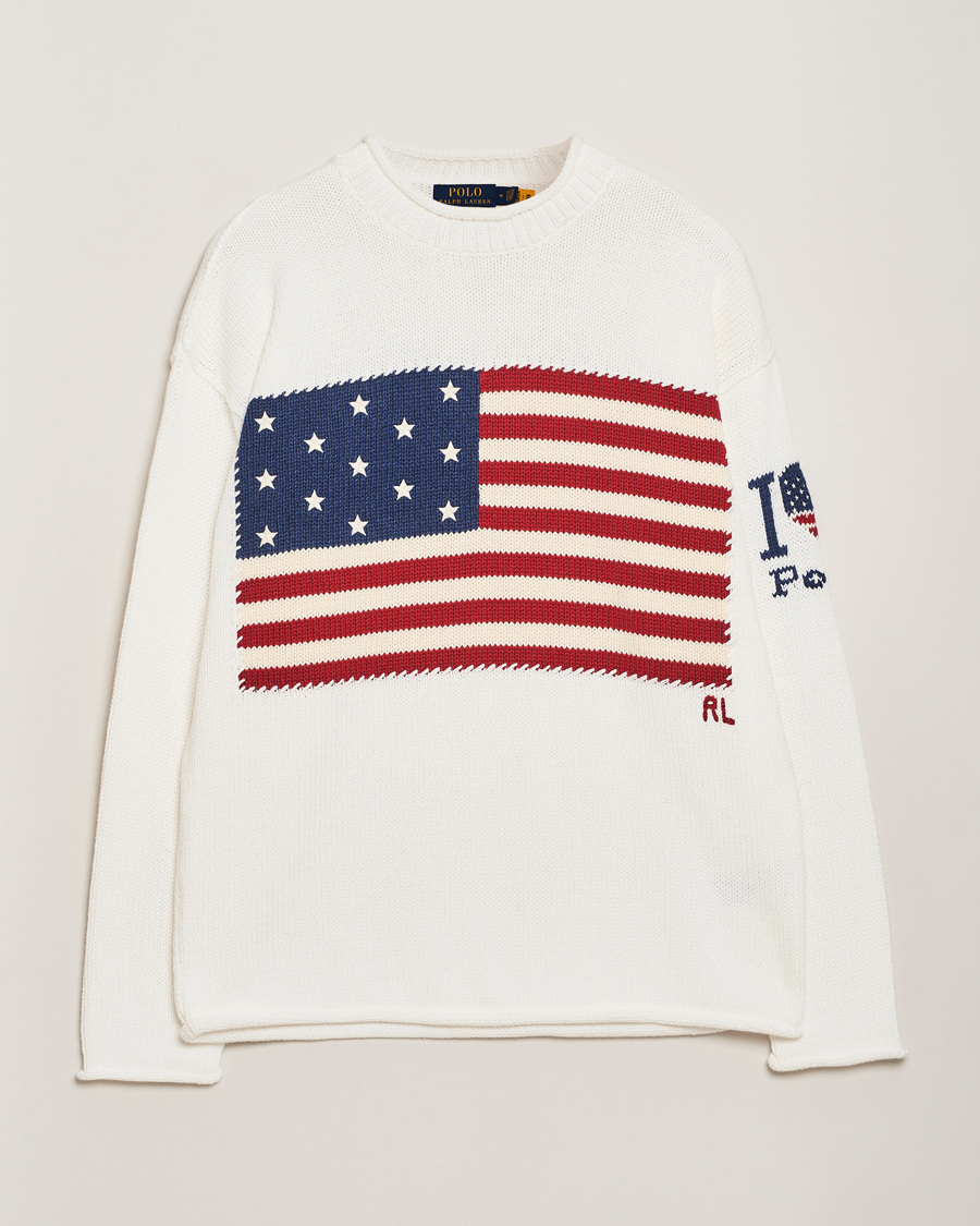 Homme | Pulls Et Tricots | Polo Ralph Lauren | Cotton Flag Sweater Deckwash White