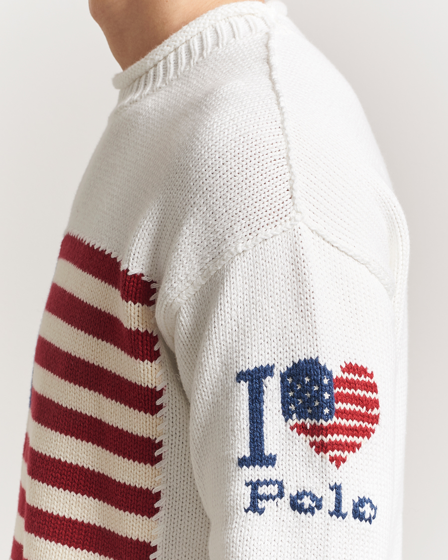 Homme | Pulls Et Tricots | Polo Ralph Lauren | Cotton Flag Sweater Deckwash White