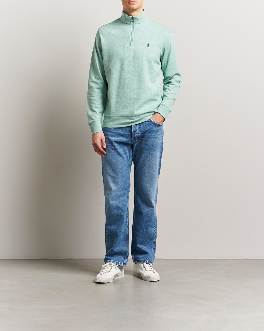 Homme | Pulls Et Tricots | Polo Ralph Lauren | Tech Double Knit Half Zip Celadon Heather