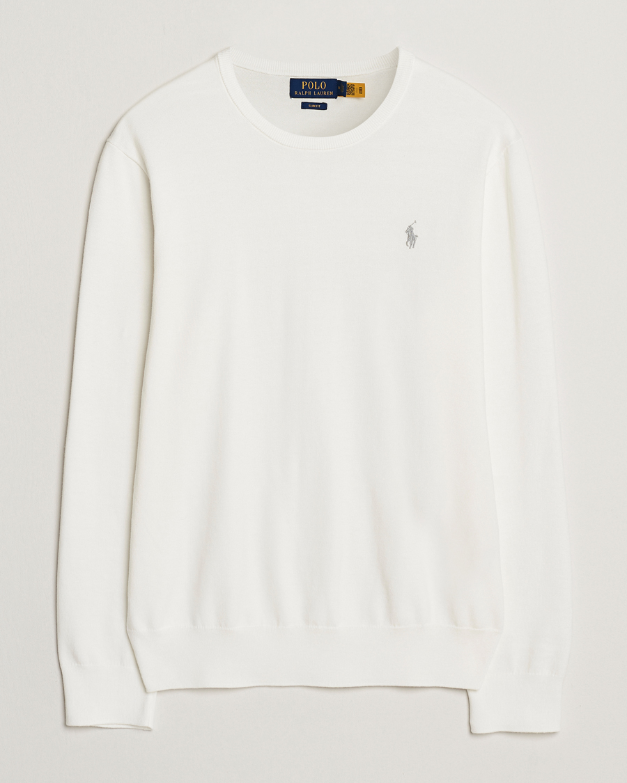 Homme | Pulls Et Tricots | Polo Ralph Lauren | Cotton Crew Neck Sweater Deckwash White
