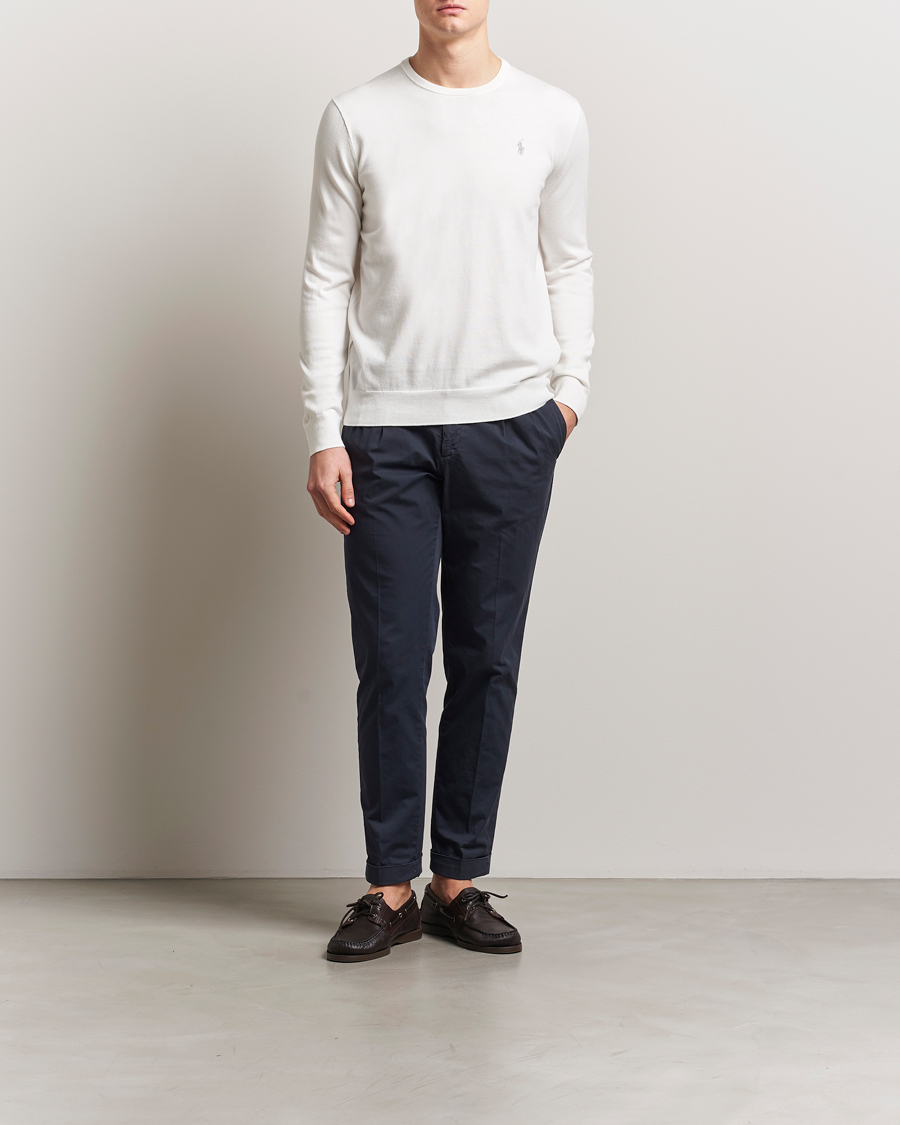 Homme | Pulls Et Tricots | Polo Ralph Lauren | Cotton Crew Neck Sweater Deckwash White