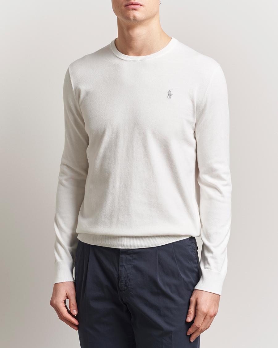 Homme | Pulls Et Tricots | Polo Ralph Lauren | Cotton Crew Neck Sweater Deckwash White