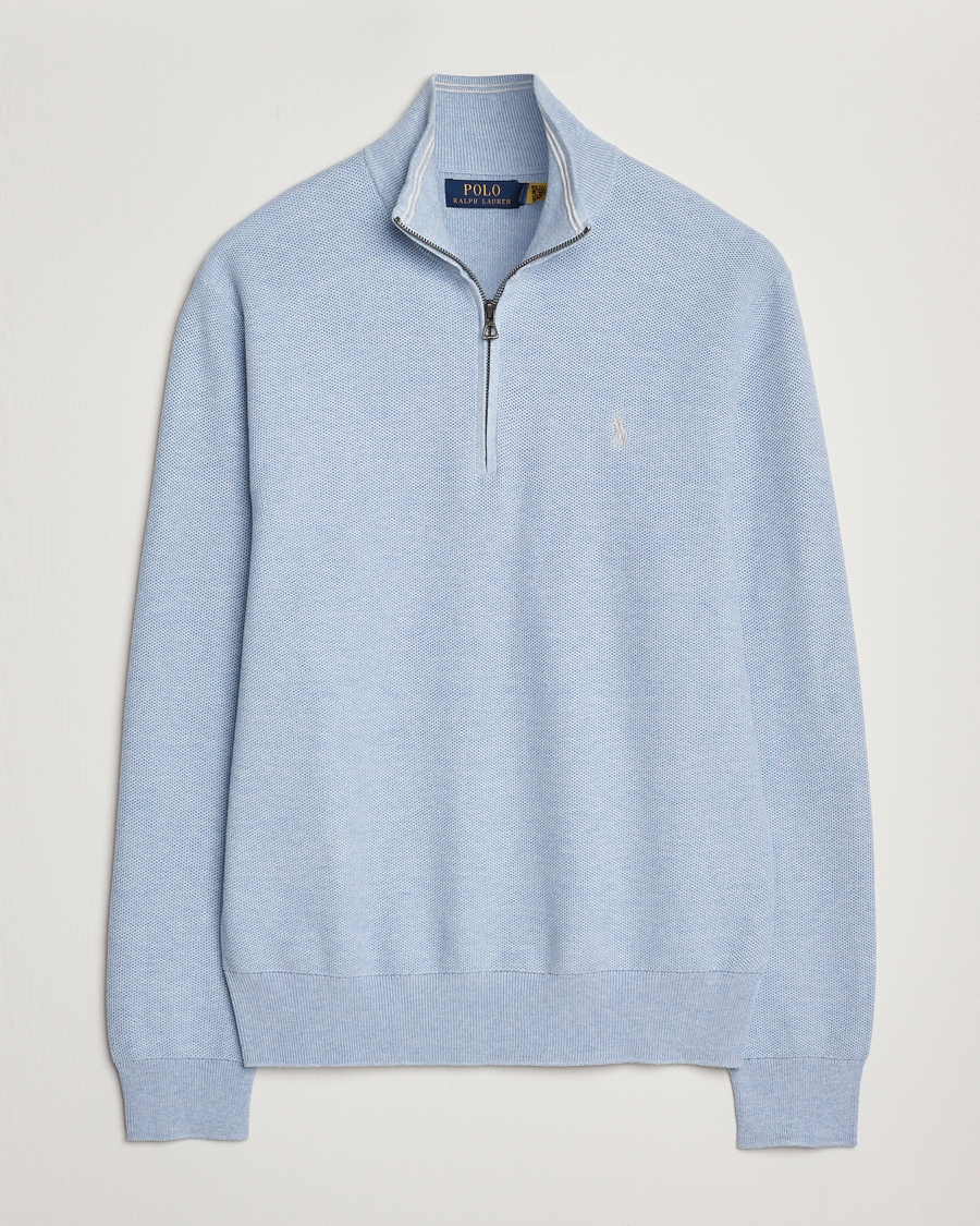 Homme | Pulls Et Tricots | Polo Ralph Lauren | Textured Half Zip Blue Hyacinth Heahter