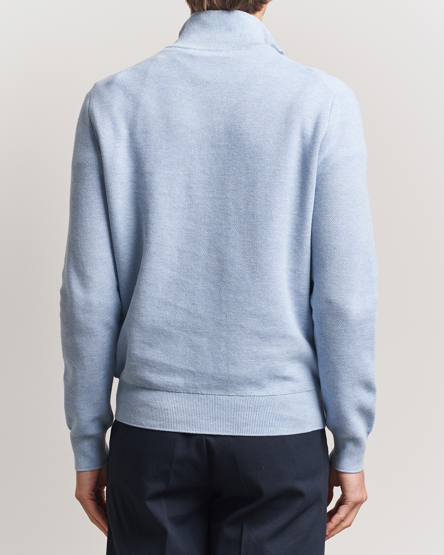 Homme | Pulls Et Tricots | Polo Ralph Lauren | Textured Half Zip Blue Hyacinth Heahter