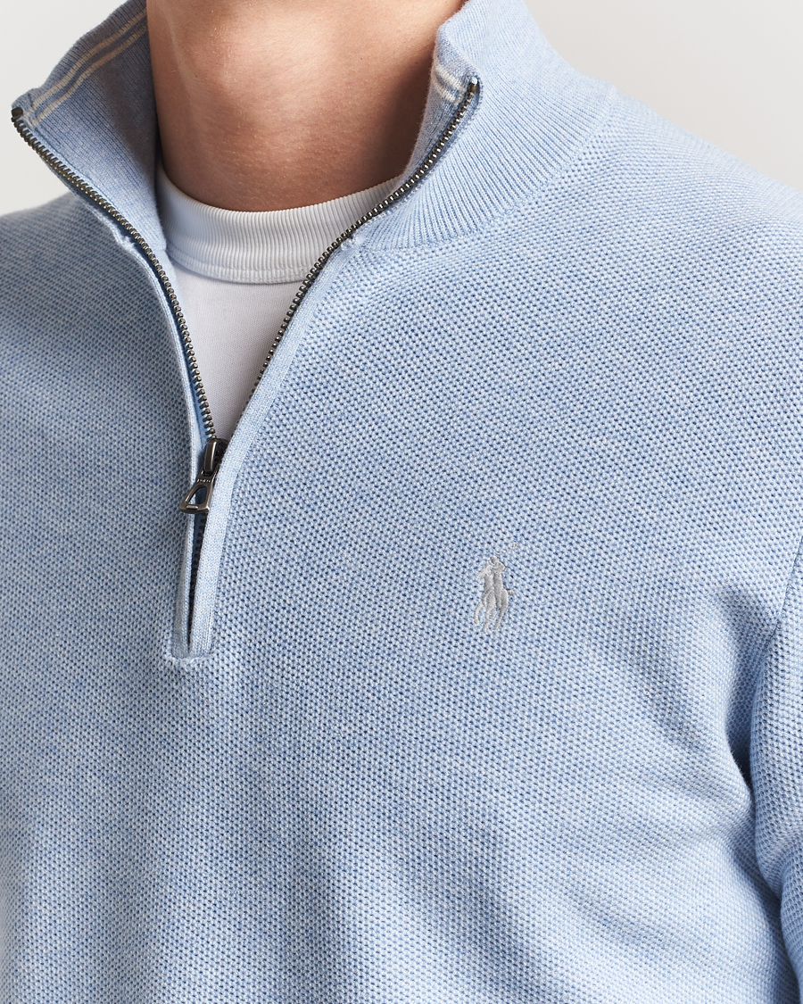 Homme | Pulls Et Tricots | Polo Ralph Lauren | Textured Half Zip Blue Hyacinth Heahter