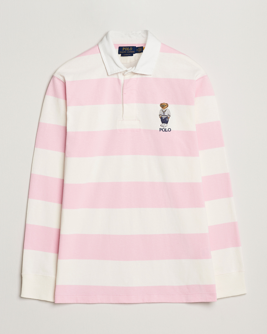 Homme | Pulls Et Tricots | Polo Ralph Lauren | Striped Rugby Varsity Bear Pink/White