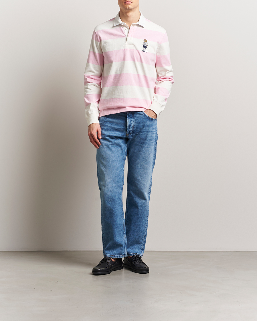 Homme | Pulls Et Tricots | Polo Ralph Lauren | Striped Rugby Varsity Bear Pink/White