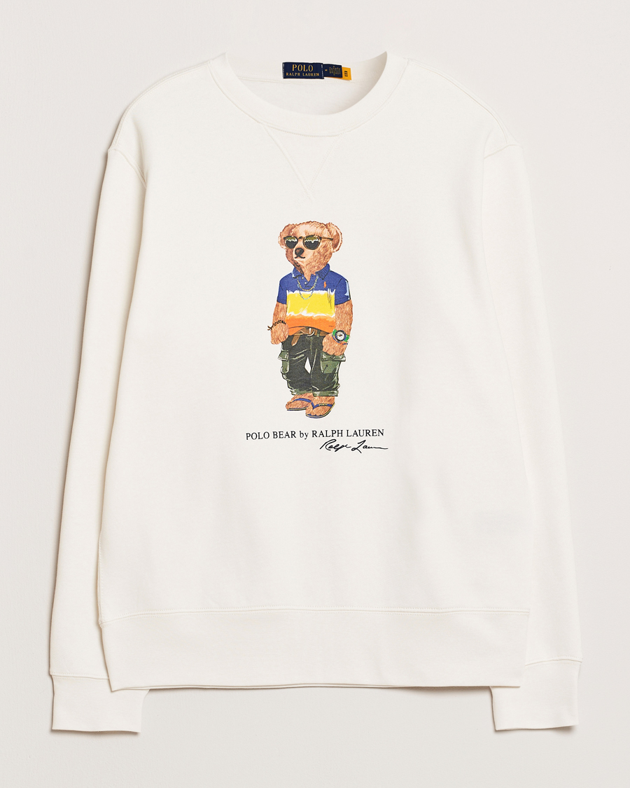Homme | Pulls Et Tricots | Polo Ralph Lauren | Crew Neck Bear Sweatshirt White