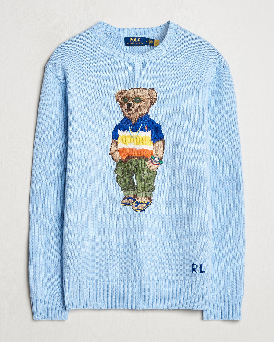 Homme | Pulls Et Tricots | Polo Ralph Lauren | Cotton Knitted Bear Sweatshirt Ocean Pearl Blue