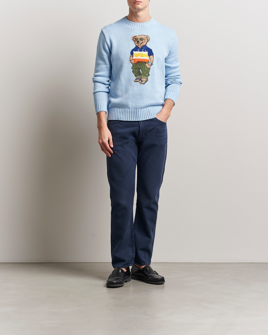 Homme | Pulls Et Tricots | Polo Ralph Lauren | Cotton Knitted Bear Sweatshirt Ocean Pearl Blue