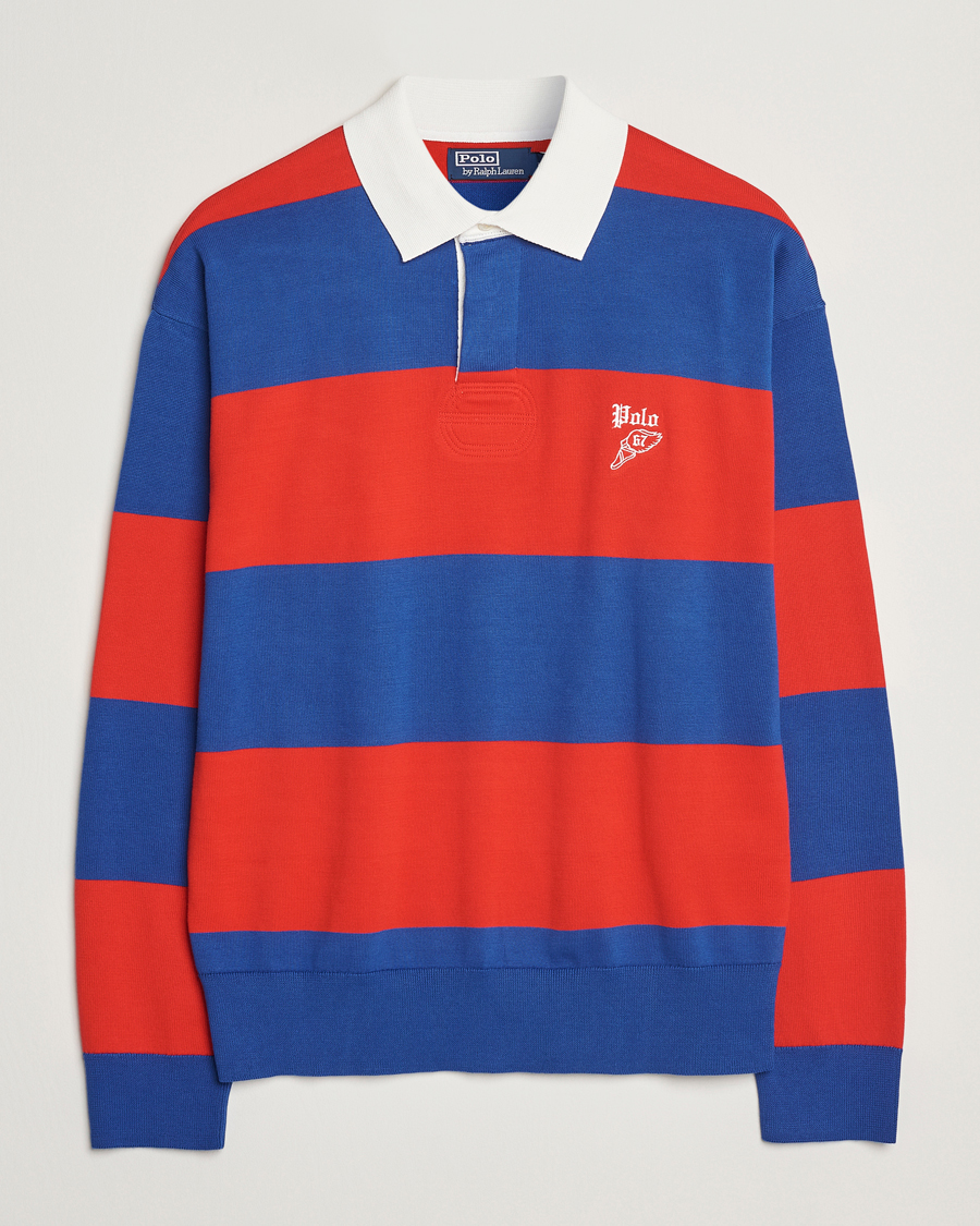 Homme | Pulls Et Tricots | Polo Ralph Lauren | Knitted Striped Rugby Blue/Red