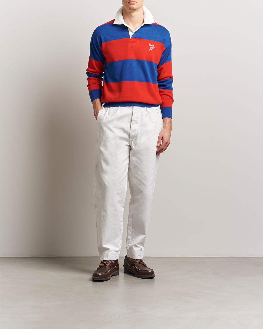 Homme | Pulls Et Tricots | Polo Ralph Lauren | Knitted Striped Rugby Blue/Red