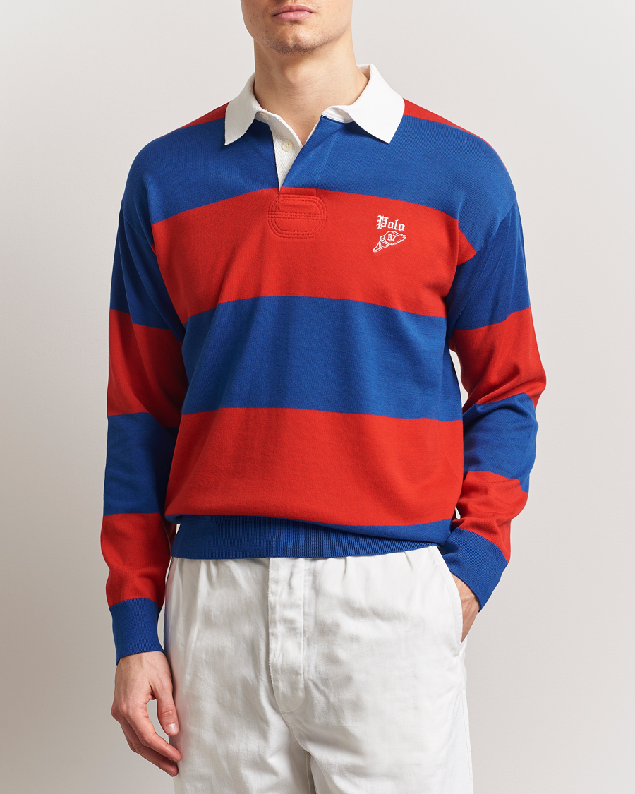Homme | Pulls Et Tricots | Polo Ralph Lauren | Knitted Striped Rugby Blue/Red