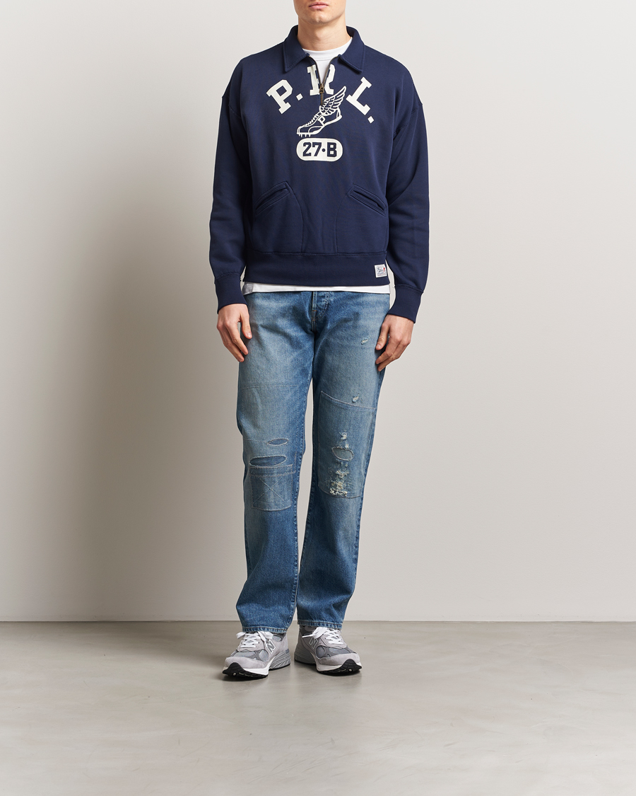 Homme | Pulls Et Tricots | Polo Ralph Lauren | Printed Fleece Half Zip Sweater Cruise Navy