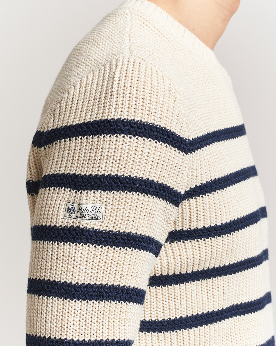 Homme | Pulls Et Tricots | Polo Ralph Lauren | Cotton/Linen Striped Sweater Cream/Navy