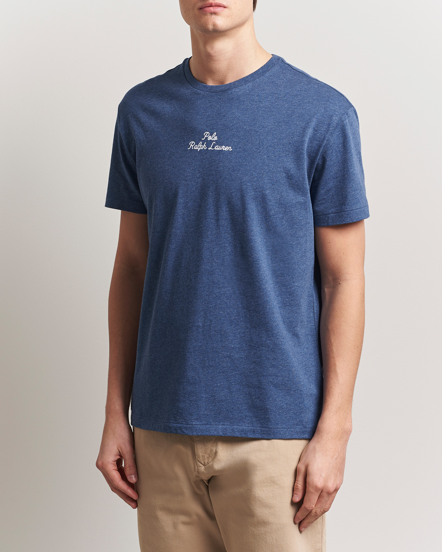 Homme | T-shirts | Polo Ralph Lauren | Center Logo Crew Neck T-Shirt Derby Blue Heather