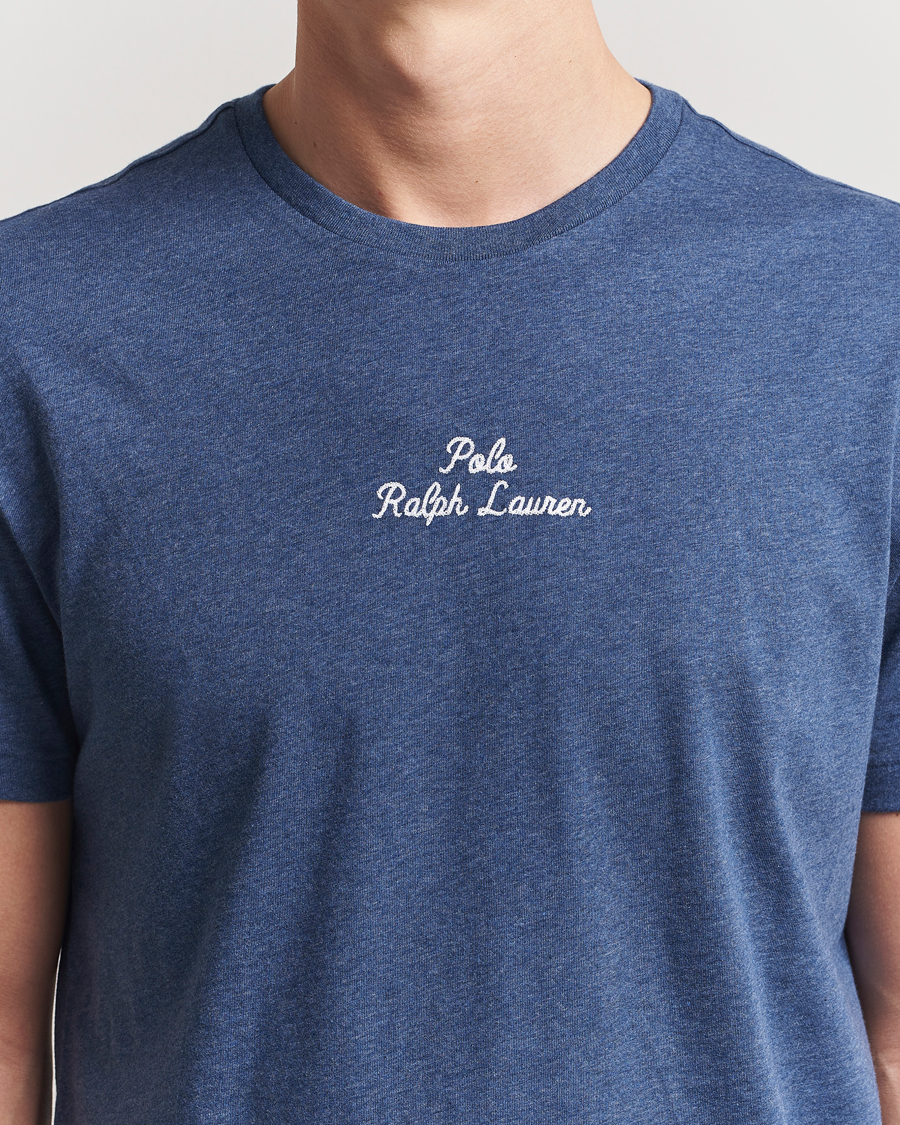 Homme | T-shirts | Polo Ralph Lauren | Center Logo Crew Neck T-Shirt Derby Blue Heather