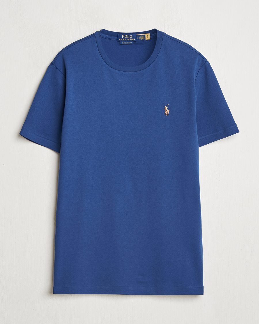 Homme | T-shirts | Polo Ralph Lauren | Luxury Pima Cotton Crew Neck T-Shirt Annapolis Blue