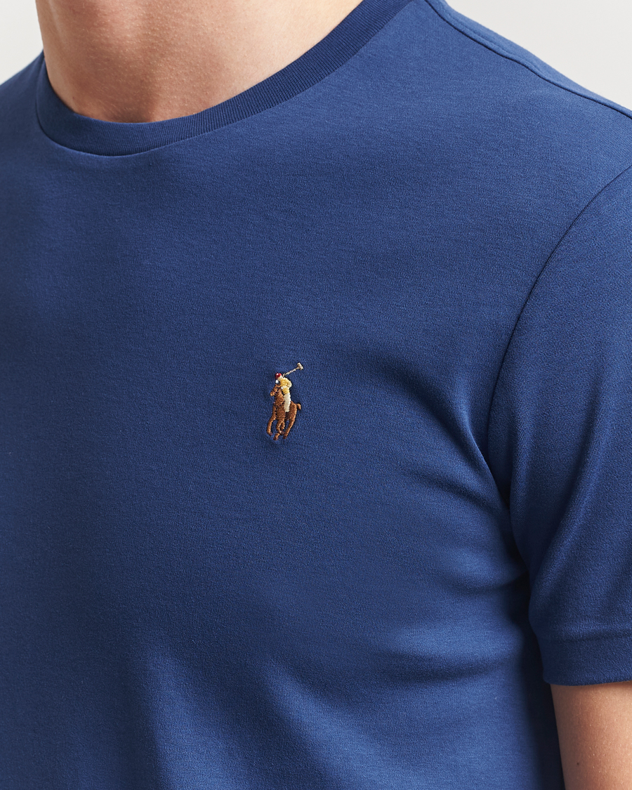Homme | T-shirts | Polo Ralph Lauren | Luxury Pima Cotton Crew Neck T-Shirt Annapolis Blue