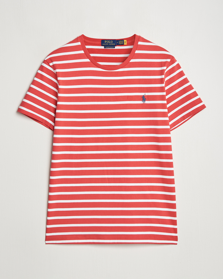 Homme | T-shirts | Polo Ralph Lauren | Custom Slim Fit Striped T-Shirt Spring Red/White