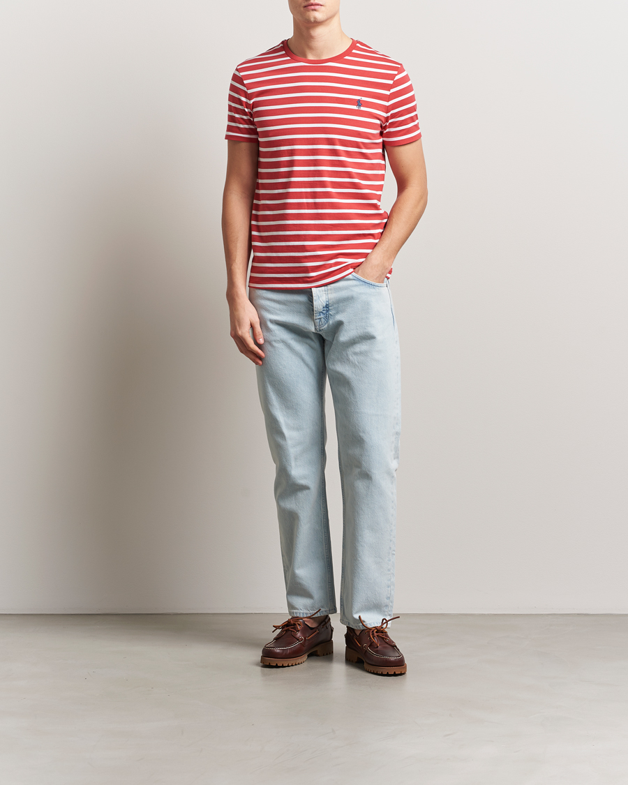 Homme | T-shirts | Polo Ralph Lauren | Custom Slim Fit Striped T-Shirt Spring Red/White