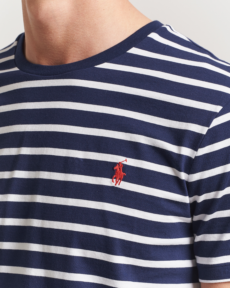 Homme | T-shirts | Polo Ralph Lauren | Custom Slim Fit Striped T-Shirt Newport Navy/White
