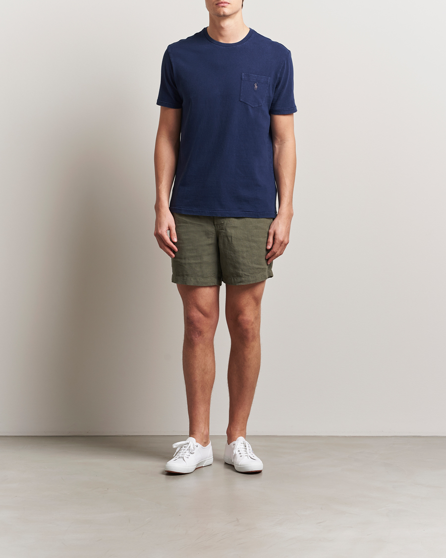 Homme | T-shirts | Polo Ralph Lauren | Cotton Linen T-Shirt Newport Navy