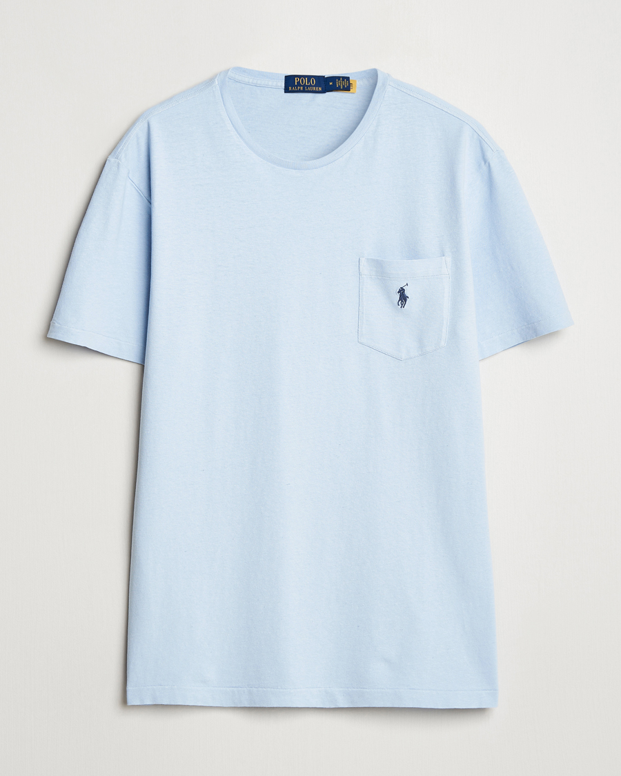 Homme | T-shirts | Polo Ralph Lauren | Cotton Linen T-Shirt Office Blue