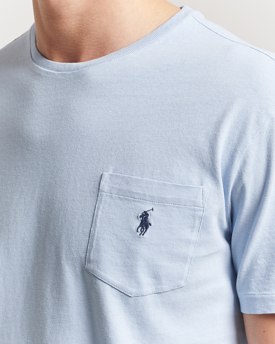 Homme | T-shirts | Polo Ralph Lauren | Cotton Linen T-Shirt Office Blue