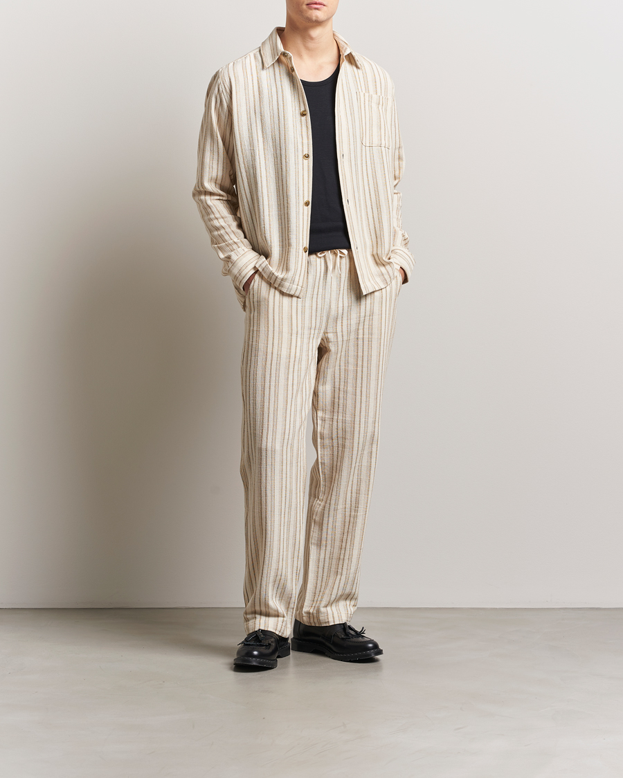 Homme | Pantalons | LES DEUX | Houston Stripe Cotton Pants Ivory