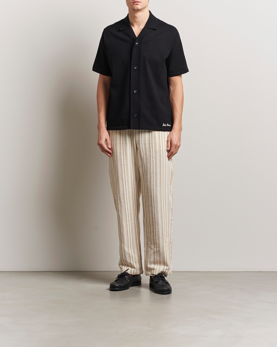 Homme | Chemises | LES DEUX | Geoffery Short Sleeve Knitted Shirt Black