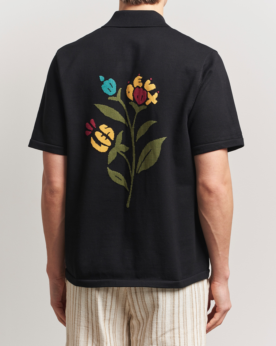 Homme | Chemises | LES DEUX | Geoffery Short Sleeve Knitted Shirt Black