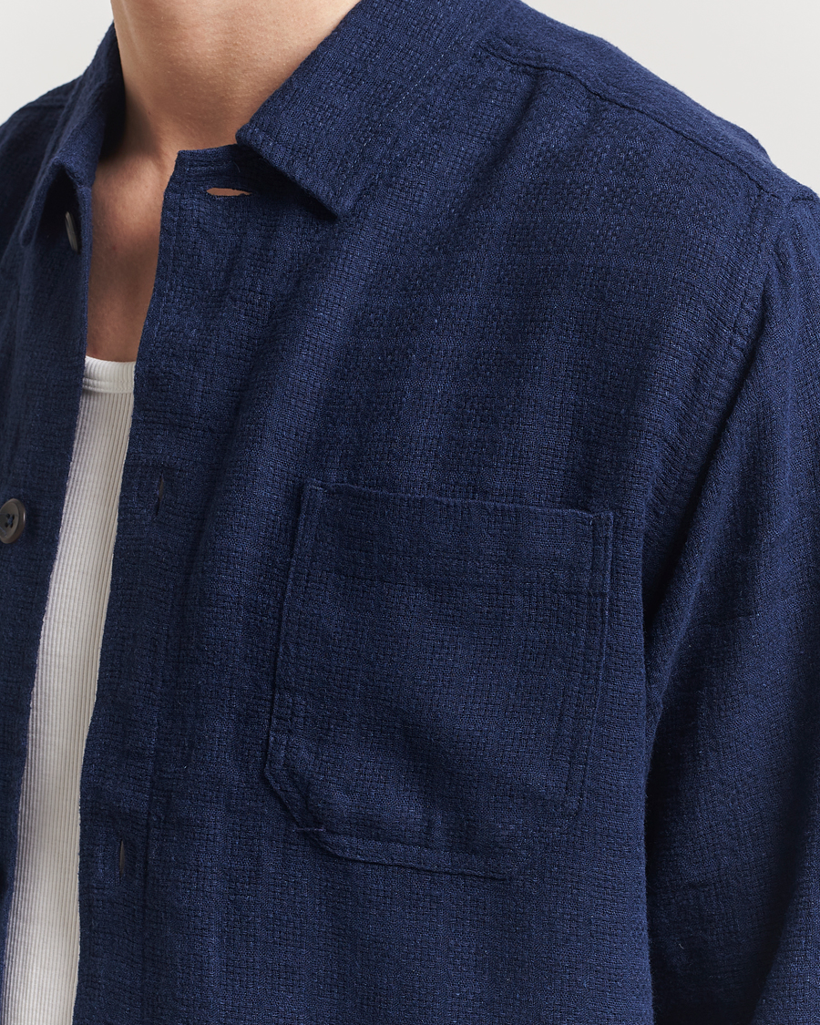 Homme | Chemises | LES DEUX | Hamilton Viscose/Linen Overshirt Navy