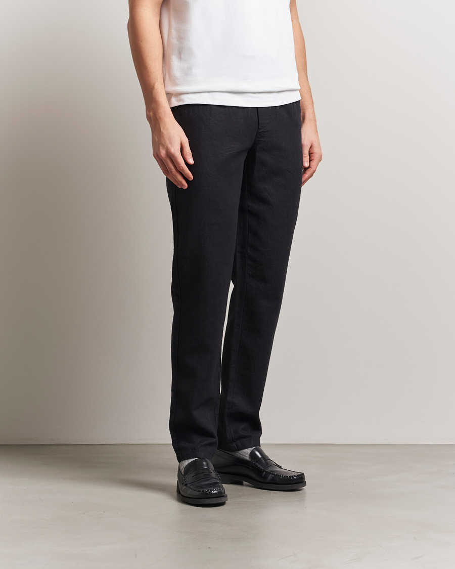 Homme | Pantalons | LES DEUX | Patrick Linen Pants Black