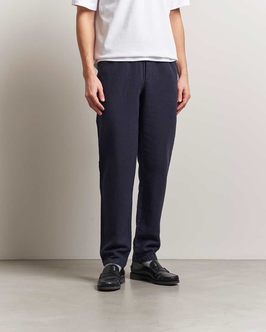 Homme | Pantalons | LES DEUX | Patrick Linen Pants Navy