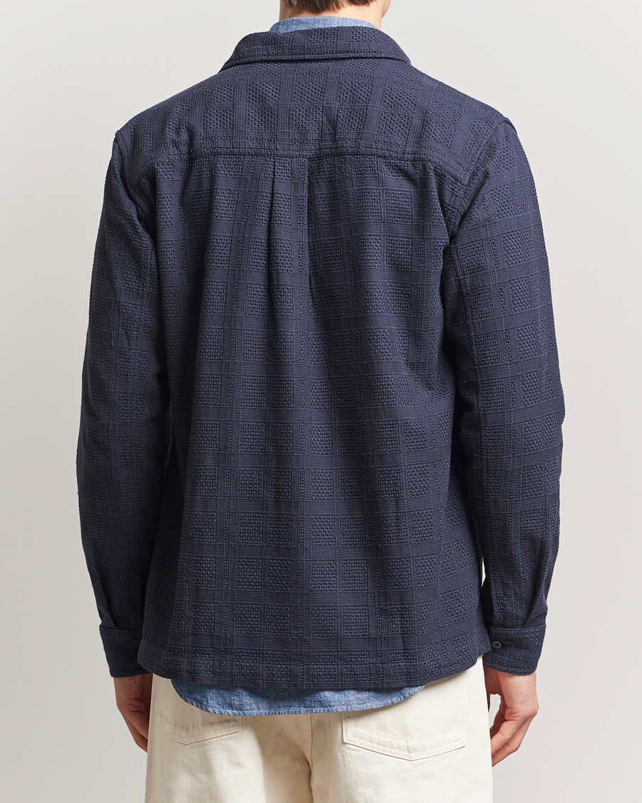 Homme | Chemises | LES DEUX | Charlie Long Sleeve Knitted Shirt Navy