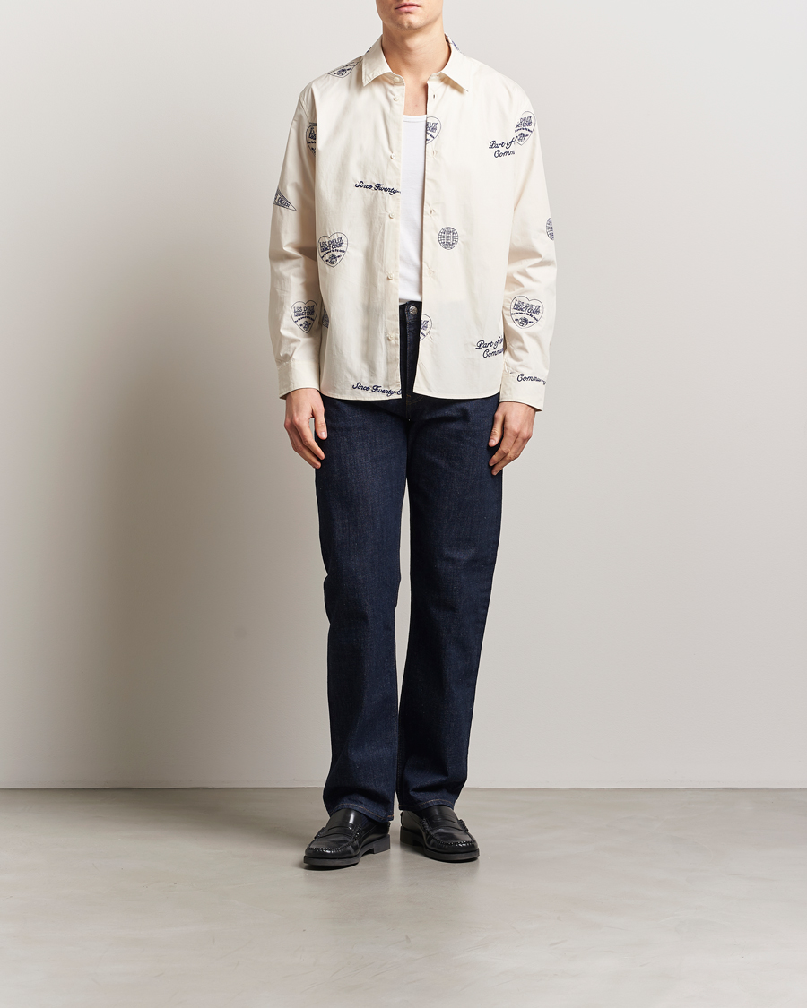 Homme | Chemises | LES DEUX | Kalen All Over Embroidery Shirt Ivory