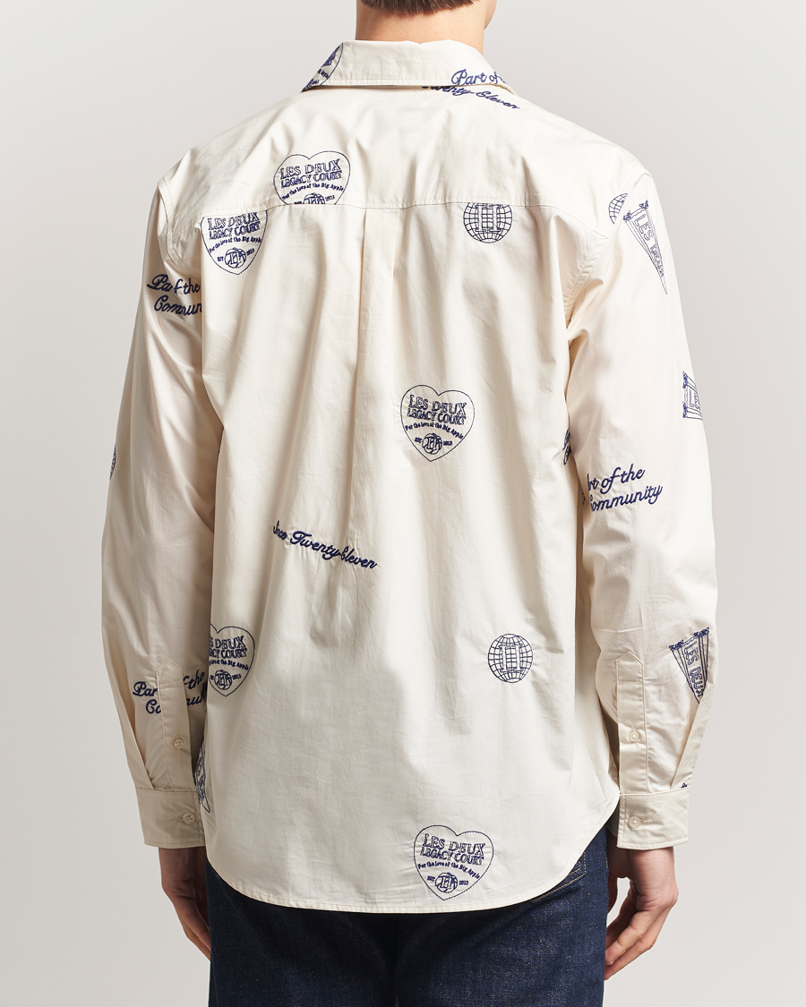 Homme | Chemises | LES DEUX | Kalen All Over Embroidery Shirt Ivory