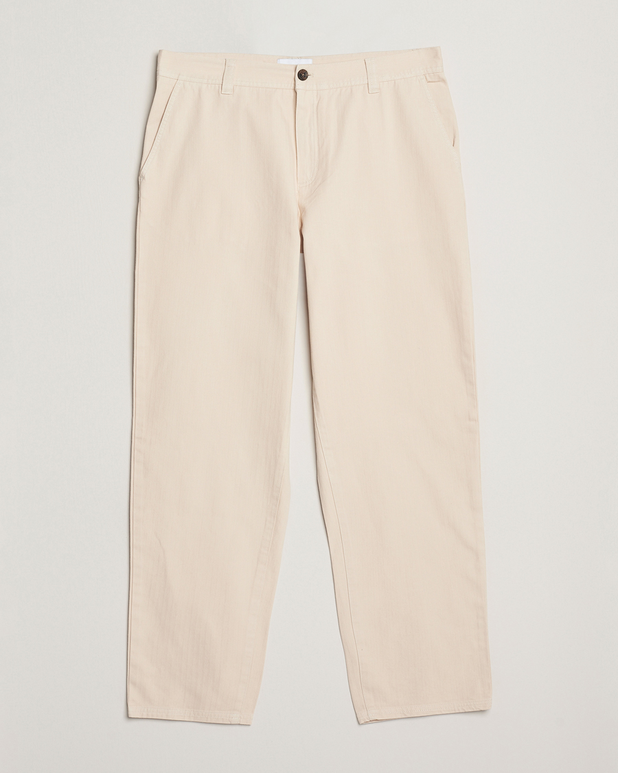 Homme | Pantalons | LES DEUX | Cody Cotton Herringbone Pants Ivory