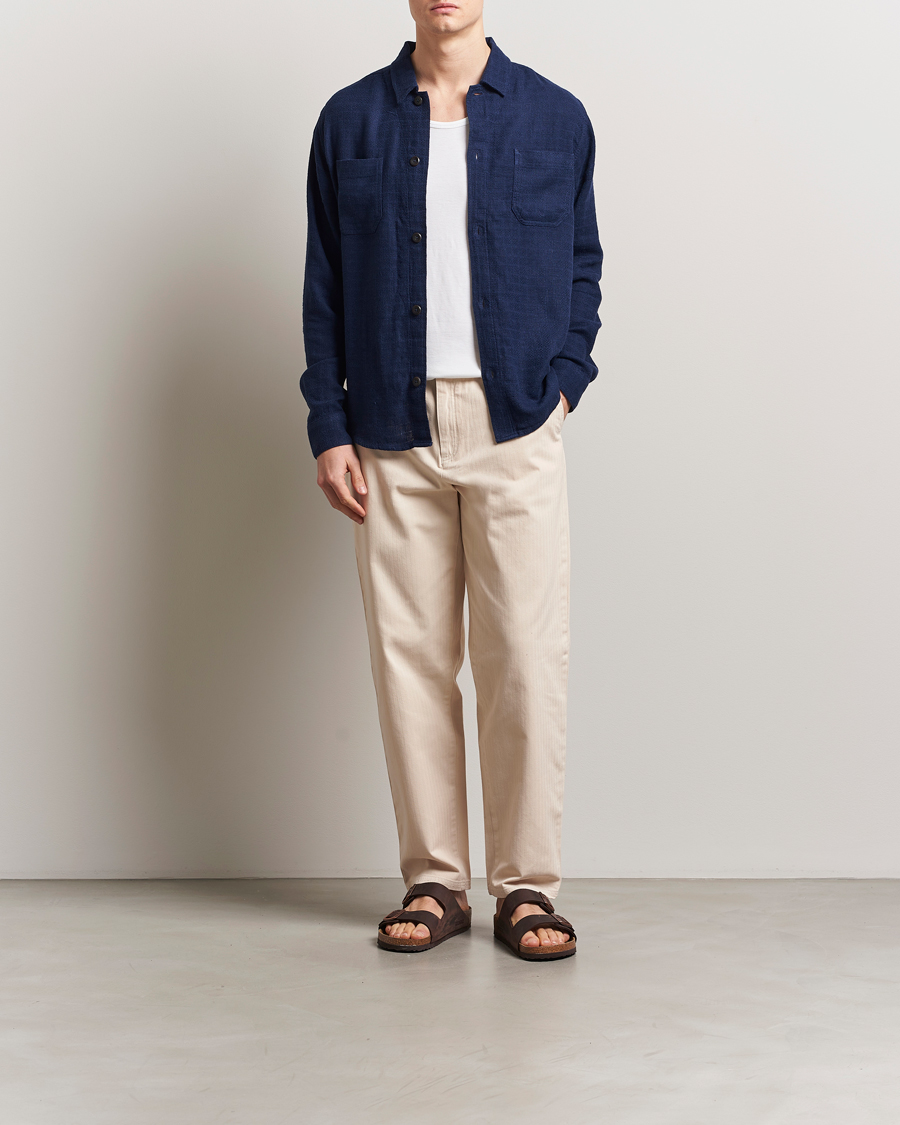 Homme | Pantalons | LES DEUX | Cody Cotton Herringbone Pants Ivory