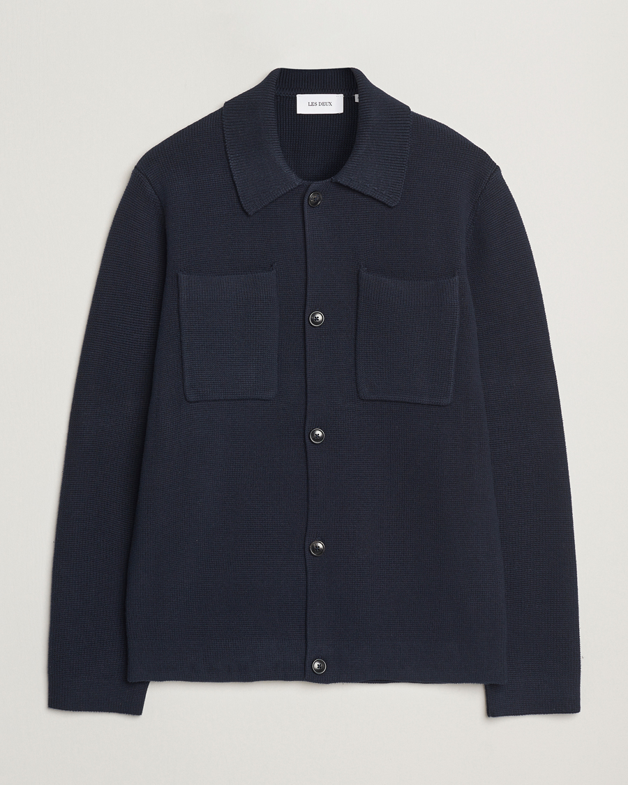 Homme | Pulls Et Tricots | LES DEUX | Fisher Cotton Milano Overshirt Navy