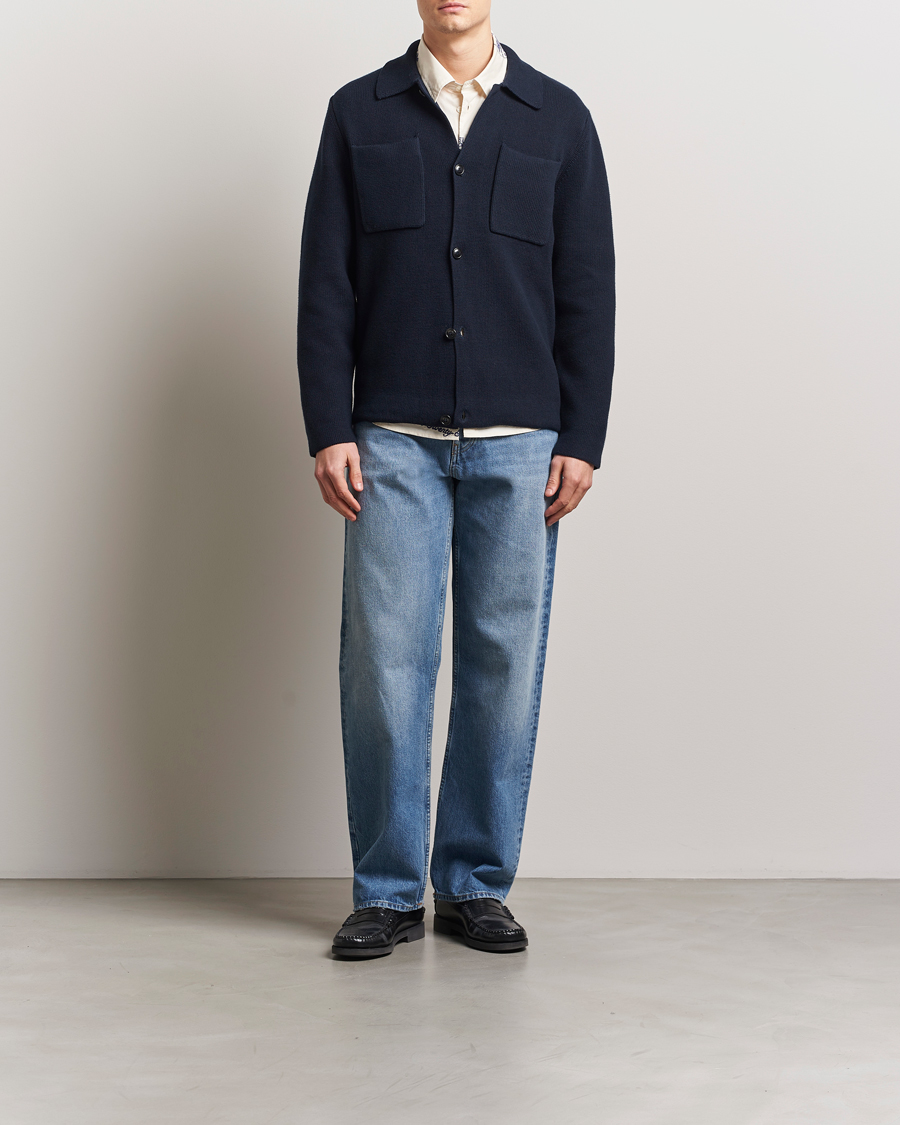 Homme | Pulls Et Tricots | LES DEUX | Fisher Cotton Milano Overshirt Navy