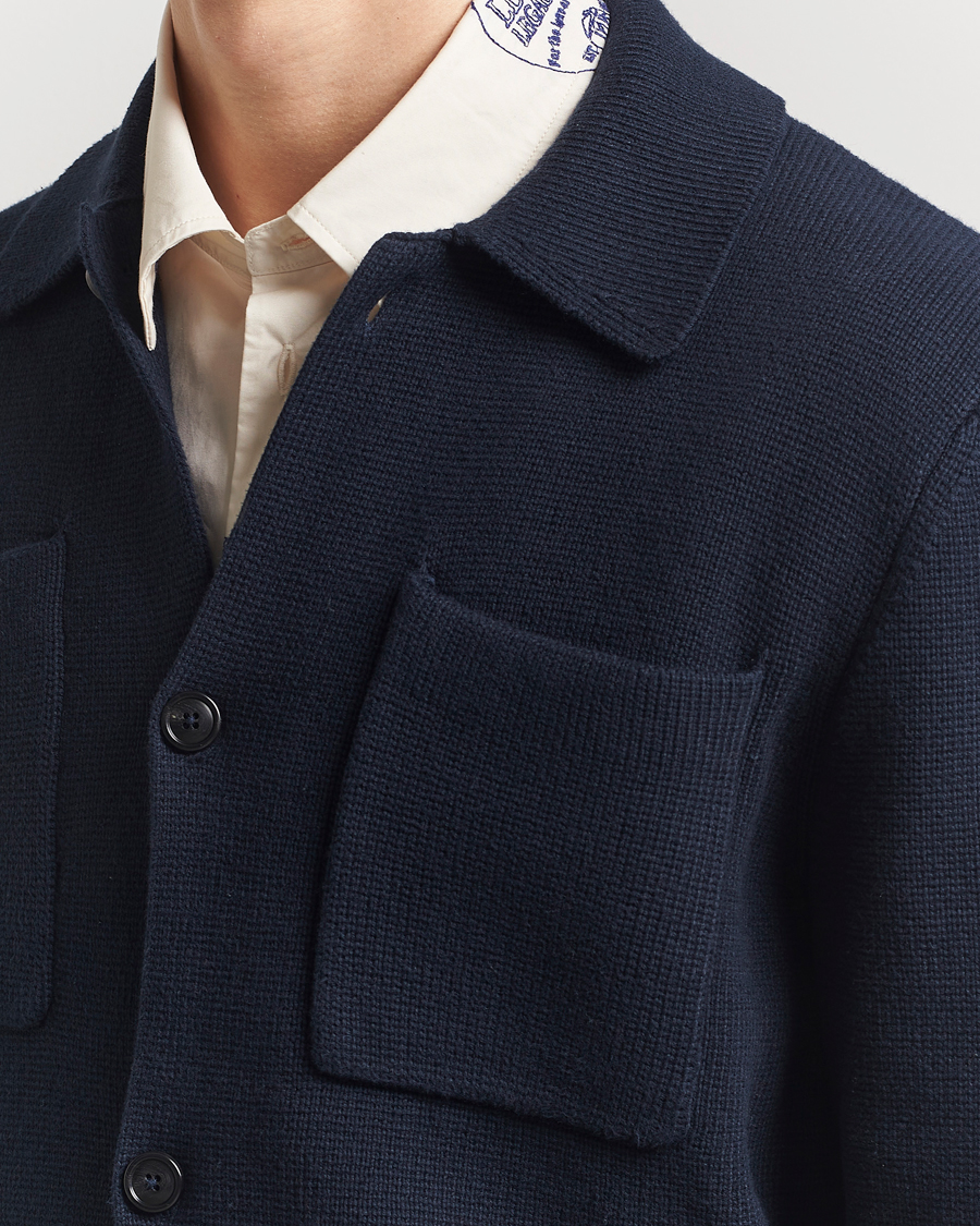 Homme | Pulls Et Tricots | LES DEUX | Fisher Cotton Milano Overshirt Navy